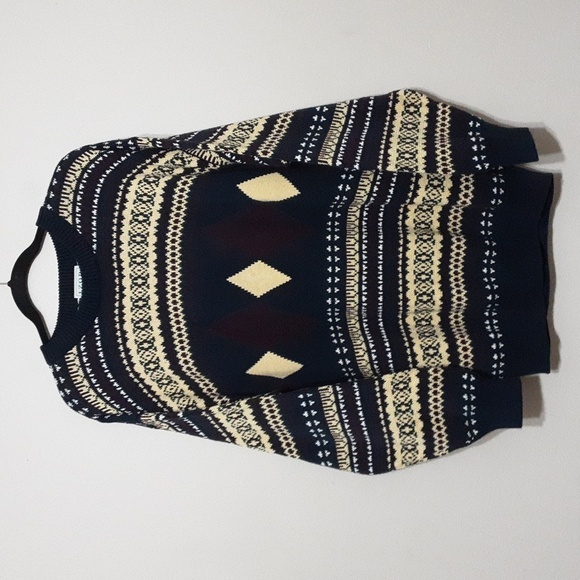 Izod Vintage 90”s sweater mens L cable knit grandpa y2K geometric pattern comfy - Picture 1 of 6